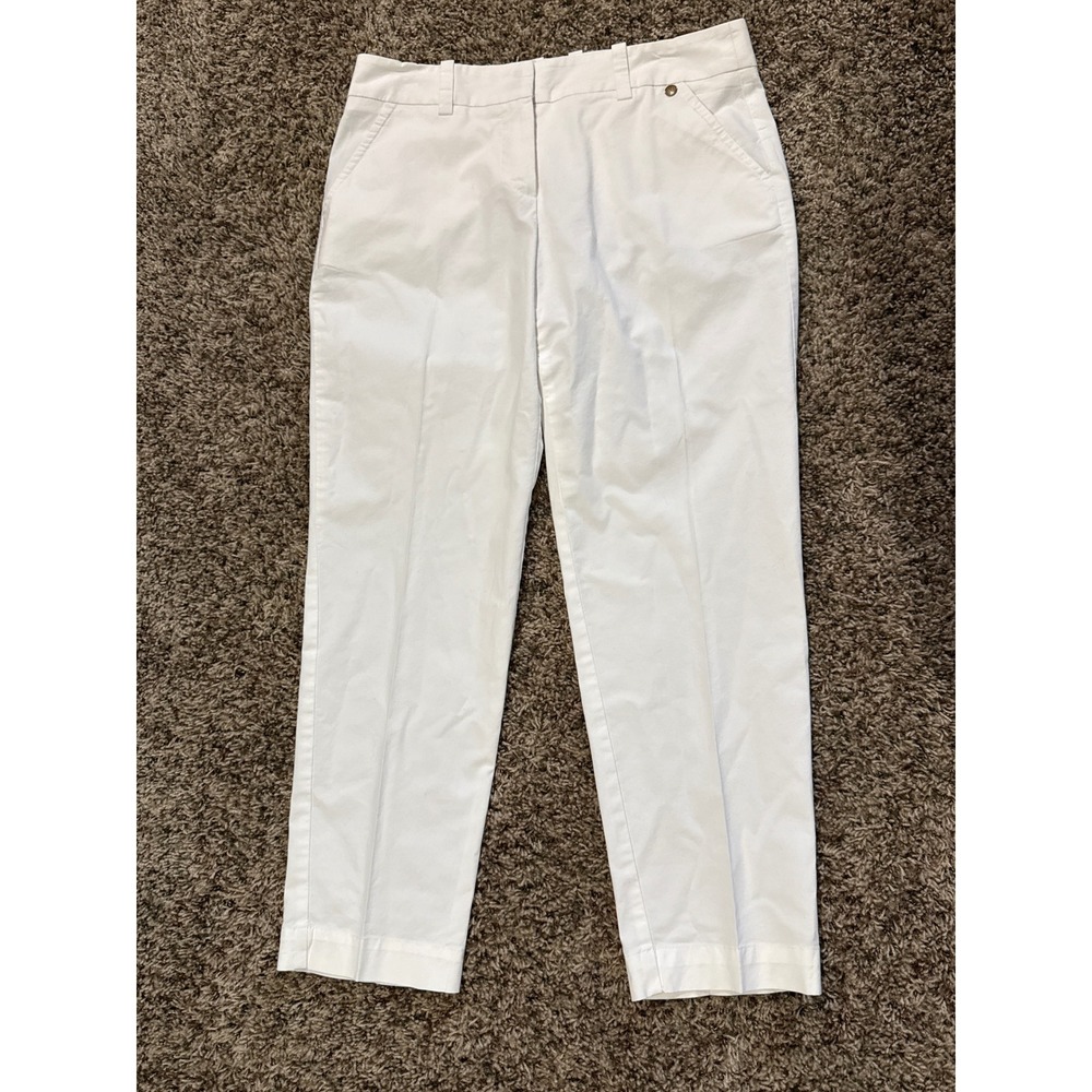 Trina Turk Los Angeles White Tailored Straight Leg Trousers Pants Womens Size 6